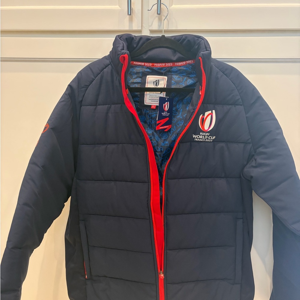 Navy Blue Rugby World Cup Puffer Jacket